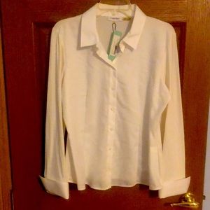 Calvin Klein white Oxford blouse.